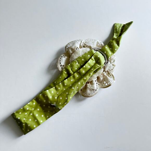 Persnickety Green and Gray Floral Hair Wrap or Belt - 48 Inches - Picture 3 of 8